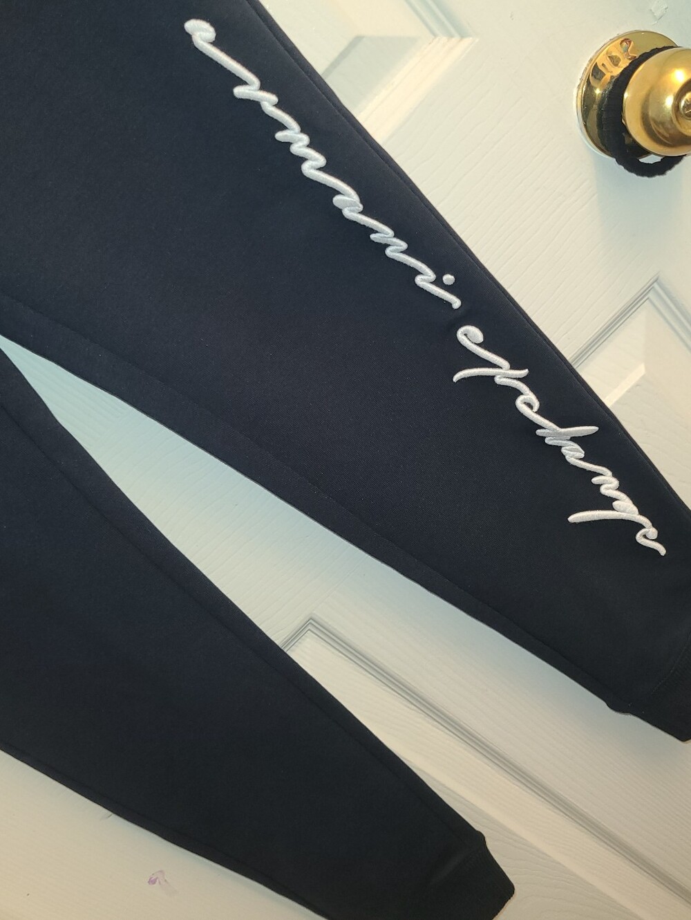 Armani Exchange A|X Navy Sweats White Script Logo Mens S